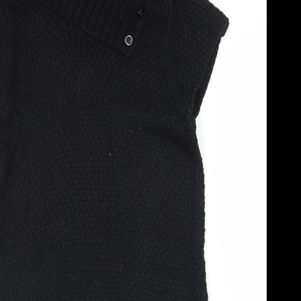 George Womens Black Roll Neck  Acrylic Tunic Jumper Size 14