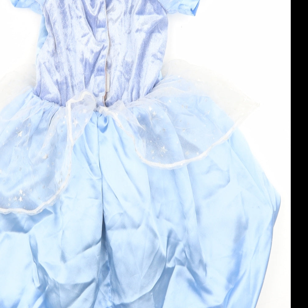 Disney Store Exclusive Girls Blue  Polyester Ball Gown  Size 2-3 Years  Round Neck Hook & Loop - Cinderella Reversible