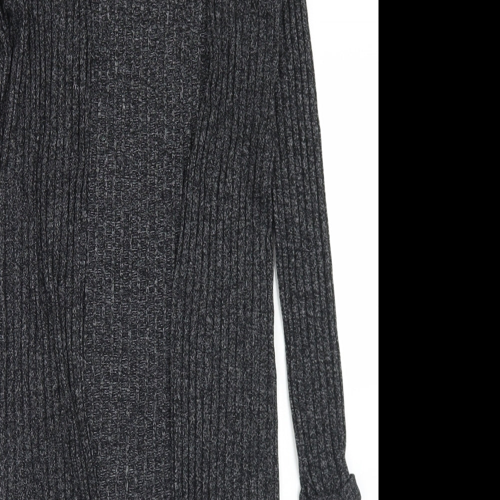 New Look Womens Grey Round Neck  Viscose Cardigan Jumper Size S