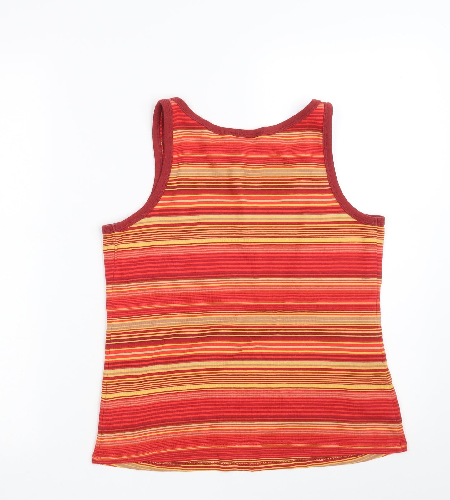 Marks and Spencer Womens Multicoloured Striped 100% Cotton Vest Sweatshirt Size 14
