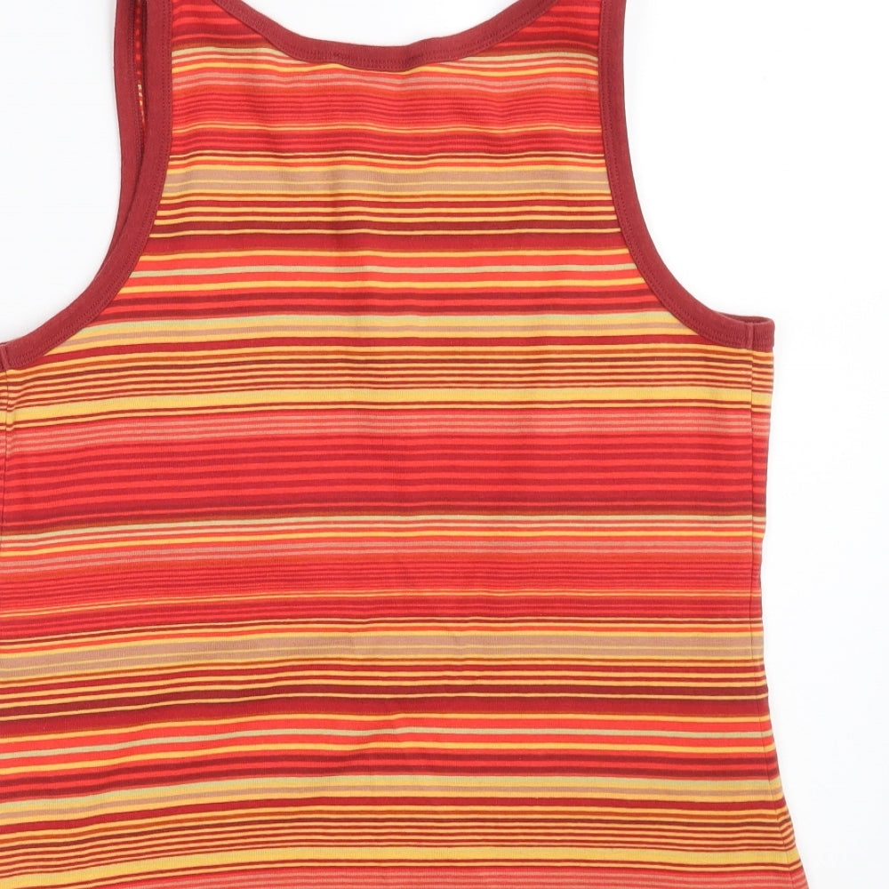 Marks and Spencer Womens Multicoloured Striped 100% Cotton Vest Sweatshirt Size 14