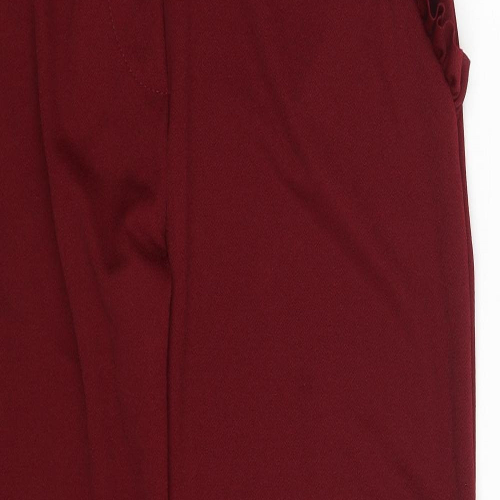 Missi Womens Red  Polyester Cropped Trousers Size 14 L24 in Regular
