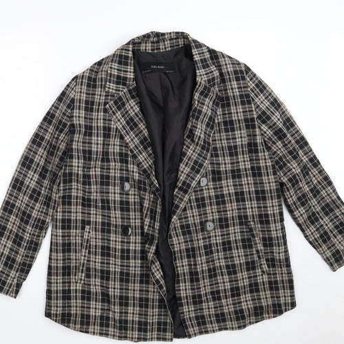 Zara Womens Black Check  Jacket  Size S  Button