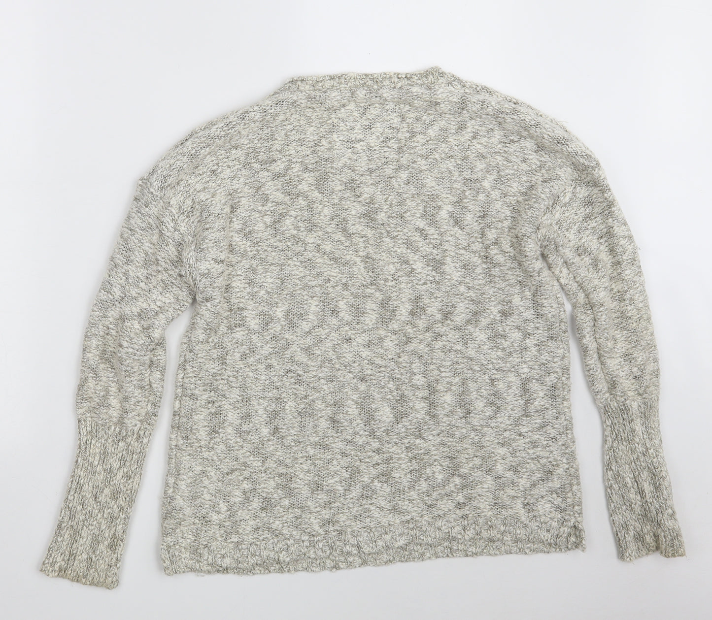 Superdry Womens Grey Round Neck  Cotton Pullover Jumper Size M
