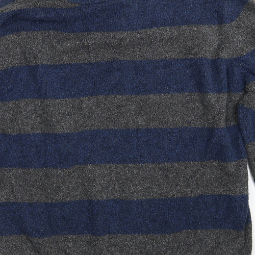 Urban Pipeline Womens Blue Collared Striped Cotton Pullover Jumper Size M