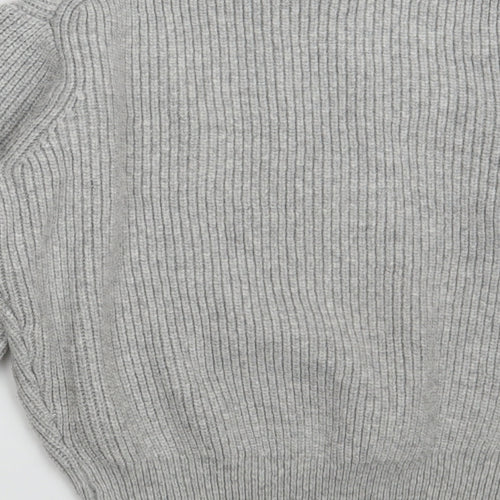 H&M Womens Grey Round Neck  Acrylic Pullover Jumper Size XS