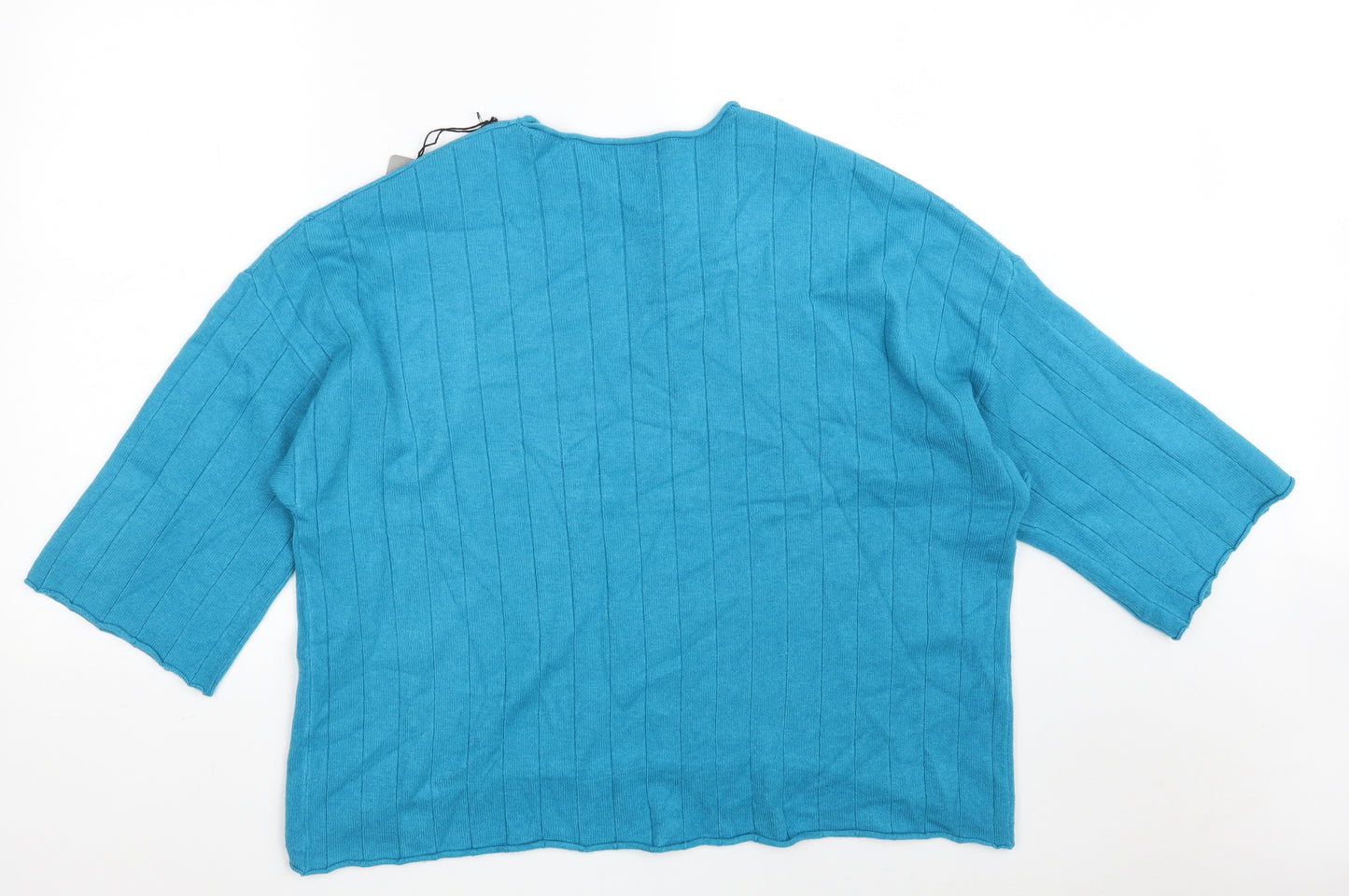 d.e.c.k. by Decollage Womens Blue Round Neck  Viscose Pullover Jumper Size L