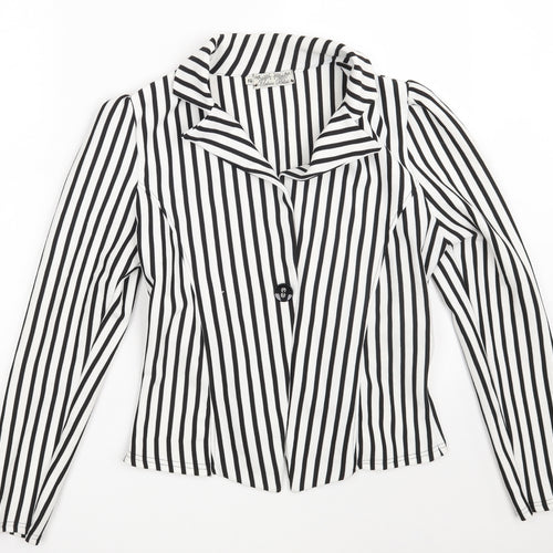 Urban Bliss Womens White Striped  Jacket  Size 14  Button