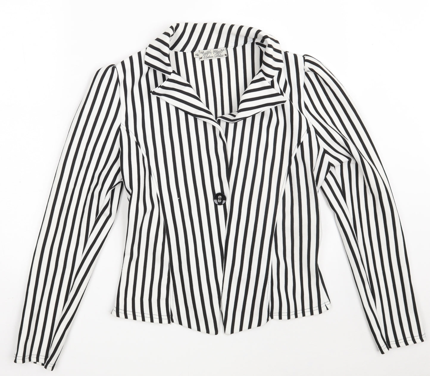 Urban Bliss Womens White Striped  Jacket  Size 14  Button