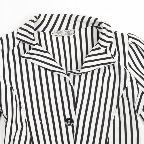 Urban Bliss Womens White Striped  Jacket  Size 14  Button