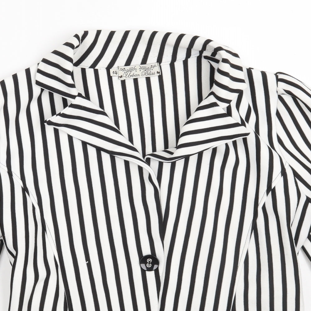 Urban Bliss Womens White Striped  Jacket  Size 14  Button
