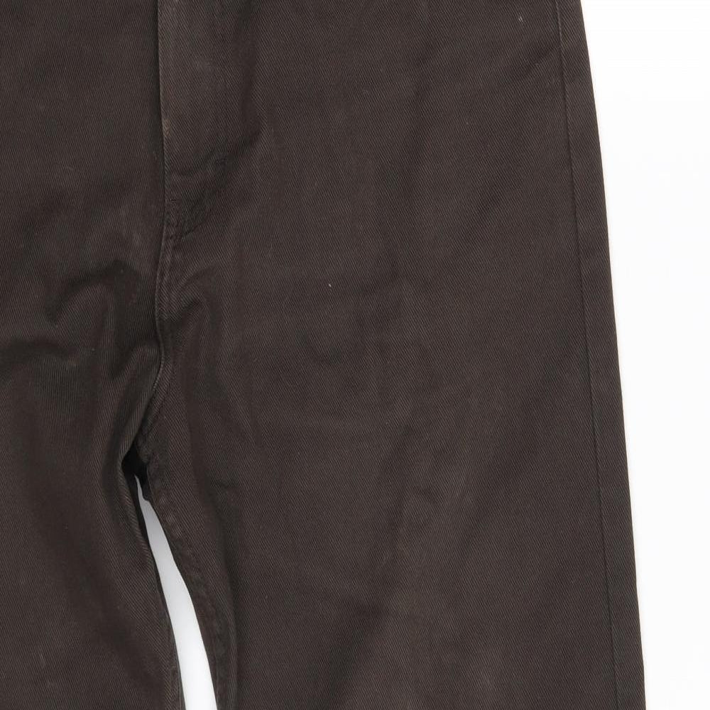 Blue Harbour Mens Brown  Cotton Straight Jeans Size 34 in L29 in Regular Zip