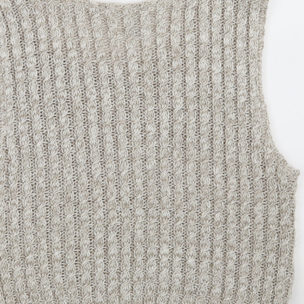BHS Womens Beige Boat Neck  Acrylic Pullover Jumper Size 16