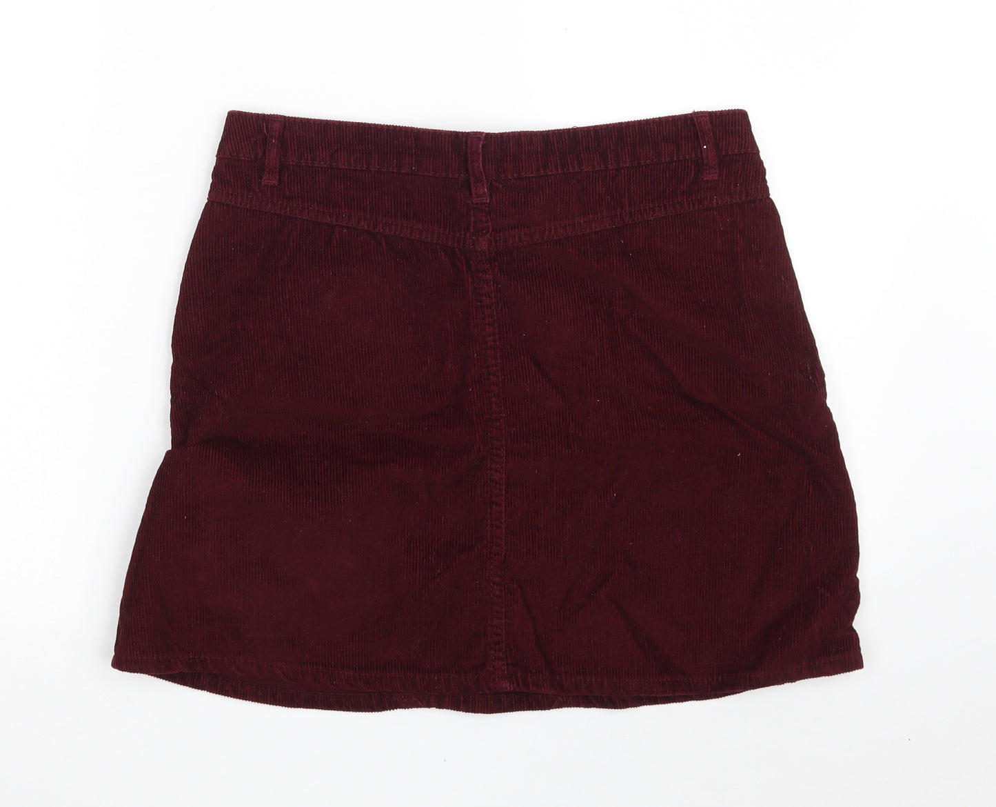 Denim & Co. Womens Purple  Cotton A-Line Skirt Size 12   Zip