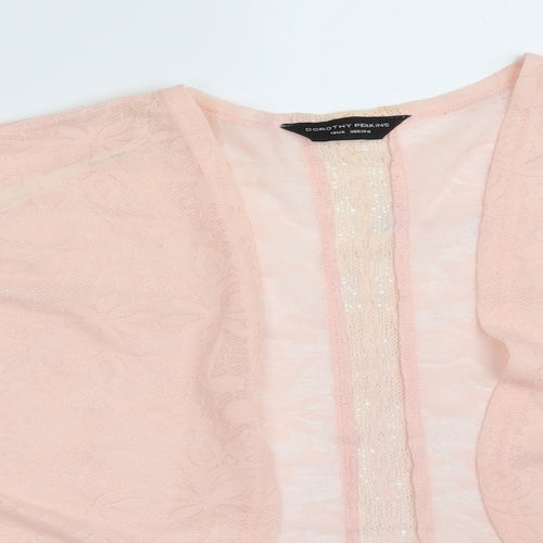 Dorothy Perkins Womens Pink Floral Polyester Basic Blouse Size 10 V-Neck
