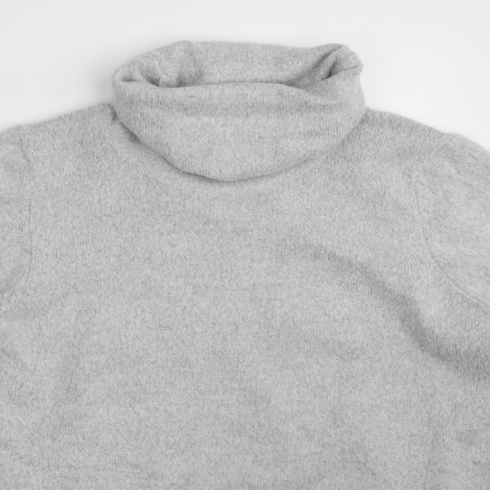 M&Co Womens Grey High Neck  Acrylic Pullover Jumper Size 20