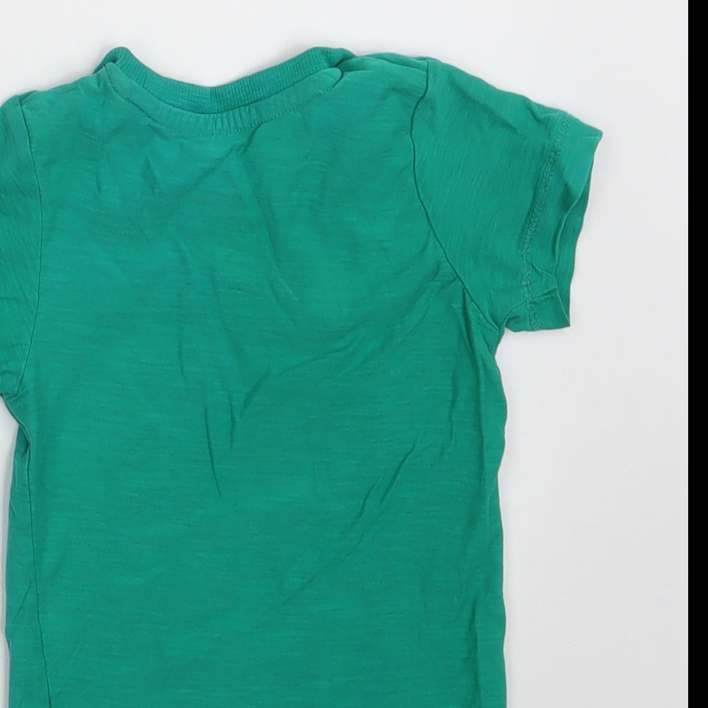 Matalan Boys Green  100% Cotton Basic T-Shirt Size 12-18 Months Round Neck  - ROAR