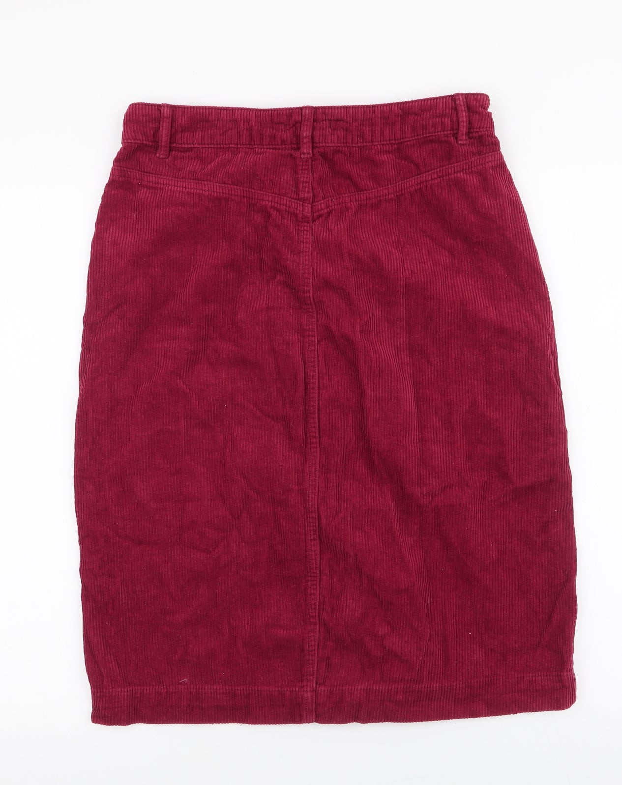 TU  Womens Red  Cotton Straight & Pencil Skirt Size 10   Button