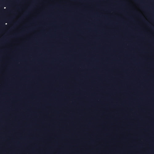 Maine Womens Blue Round Neck Polka Dot 100% Cotton Pullover Jumper Size 12