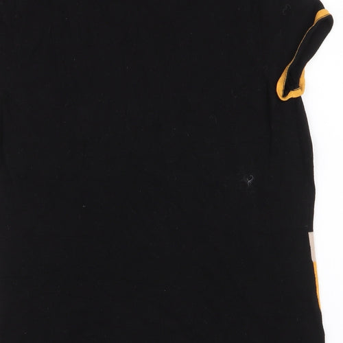 Principles Womens Black Striped Polyester Basic T-Shirt Size 14 Round Neck