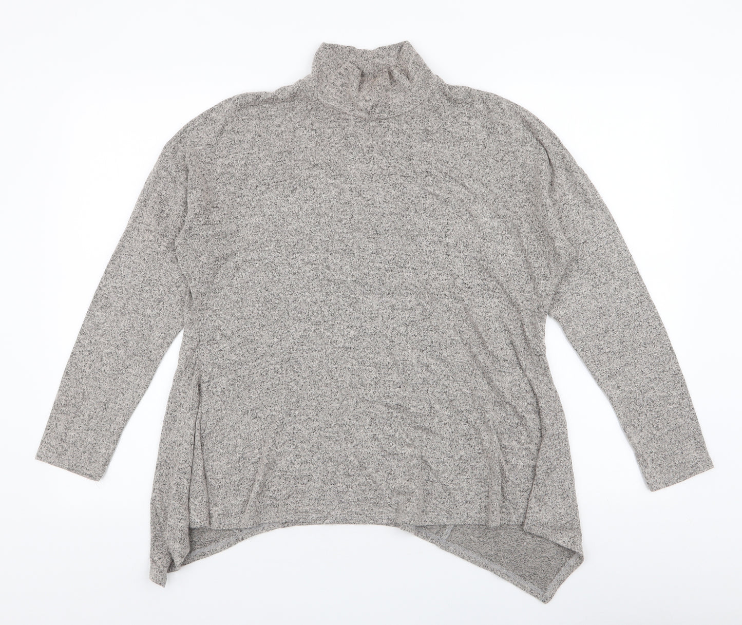 Green Envelope Womens Beige Roll Neck  Polyester Pullover Jumper Size M