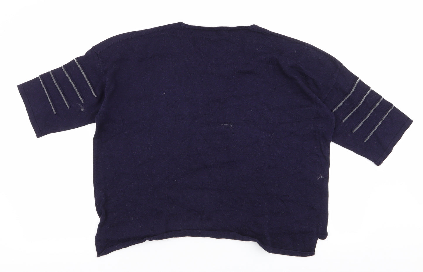 Marie Sixtine Womens Blue Round Neck Striped Cotton Pullover Jumper Size XS