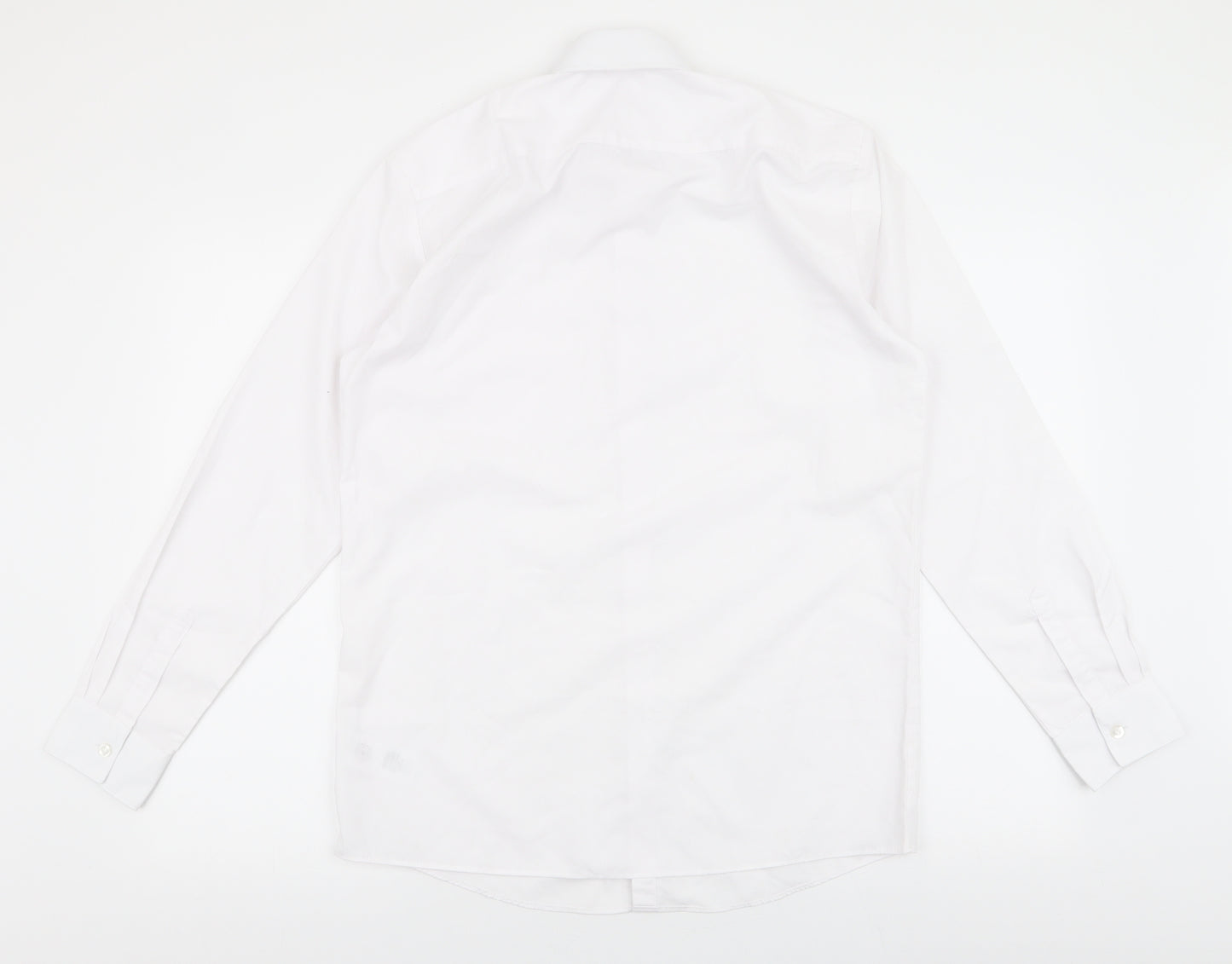George Boys White  Polyester Basic Button-Up Size 15-16 Years Collared Button
