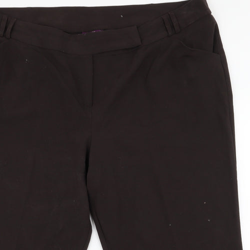 New Look Womens Brown  Polyester Trousers  Size 24 L21 in Regular Zip
