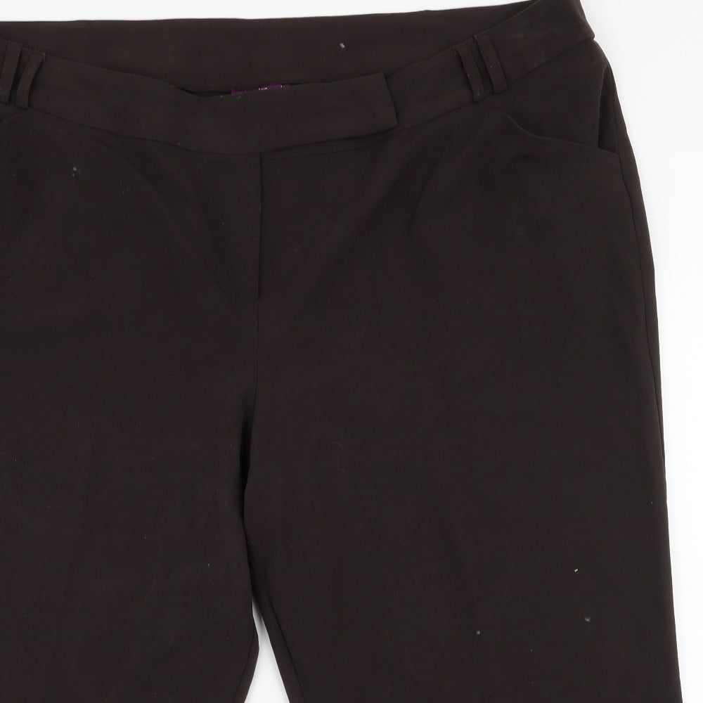 New Look Womens Brown  Polyester Trousers  Size 24 L21 in Regular Zip