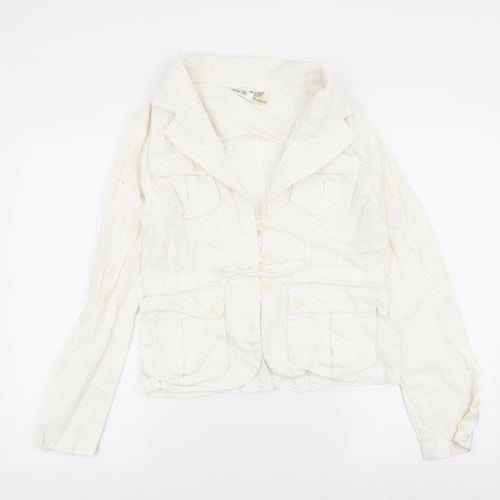 E Studios  Womens Ivory   Jacket  Size M  Button
