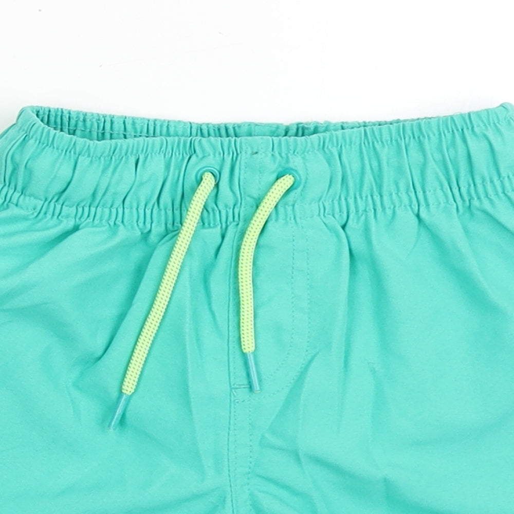 Primark Boys Green  100% Polyester Compression Shorts Size 2-3 Years  Regular Drawstring