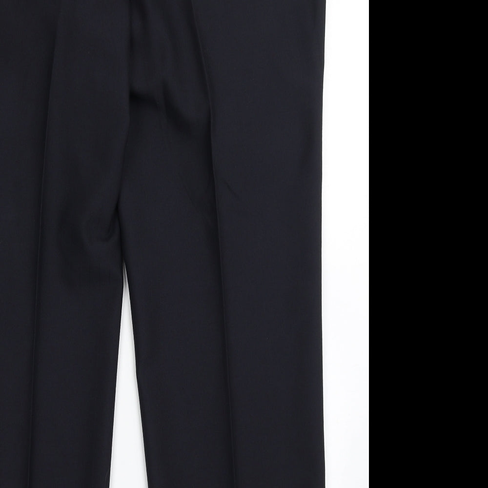 Douglas Mens Blue  Polyester Dress Pants Trousers Size 38 L28 in Regular Button - Short Leg