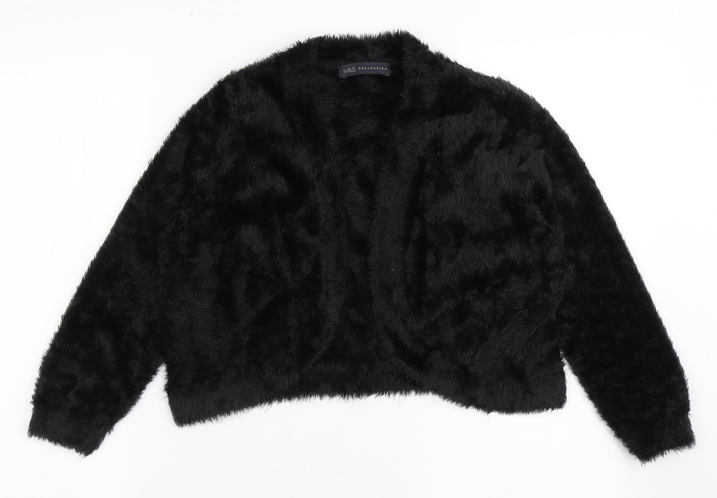 Marks and Spencer Womens Black V-Neck  Polyamide Shrug Jumper Size 8