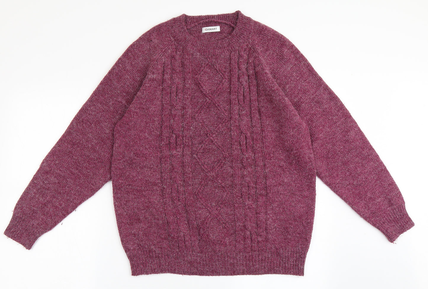 Damart Womens Pink Round Neck  Acrylic Pullover Jumper Size 10