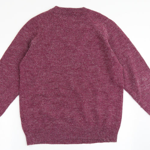 Damart Womens Pink Round Neck  Acrylic Pullover Jumper Size 10