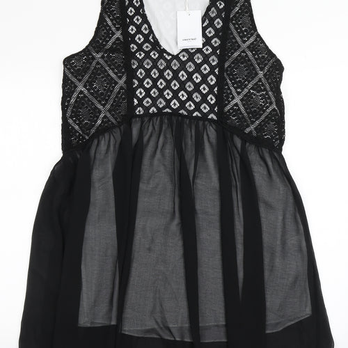 Sweewe Womens Black  Polyester Fit & Flare  Size M  V-Neck Pullover
