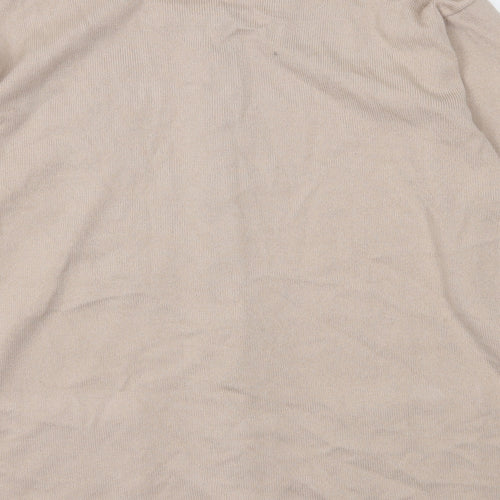 Reflect Womens Beige Round Neck  Acrylic Cardigan Jumper Size M
