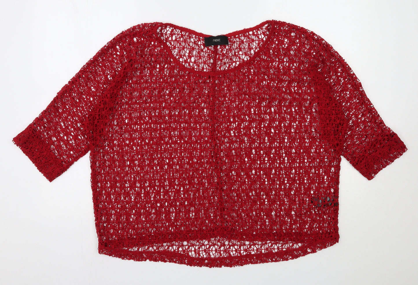 NEXT Womens Red Scoop Neck  Polyester Pullover Jumper Size 16