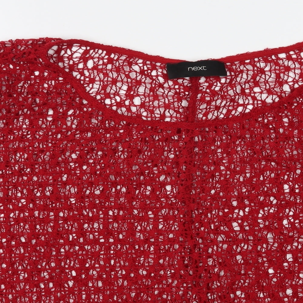 NEXT Womens Red Scoop Neck  Polyester Pullover Jumper Size 16