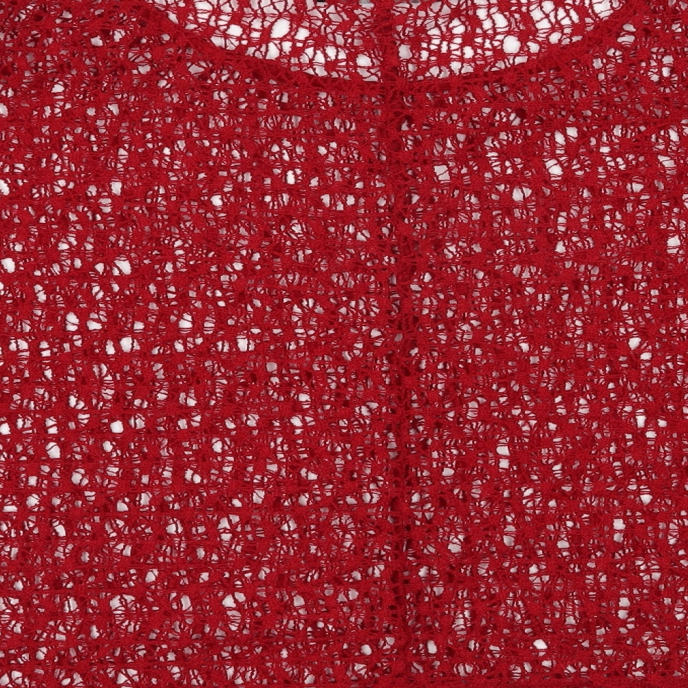 NEXT Womens Red Scoop Neck  Polyester Pullover Jumper Size 16