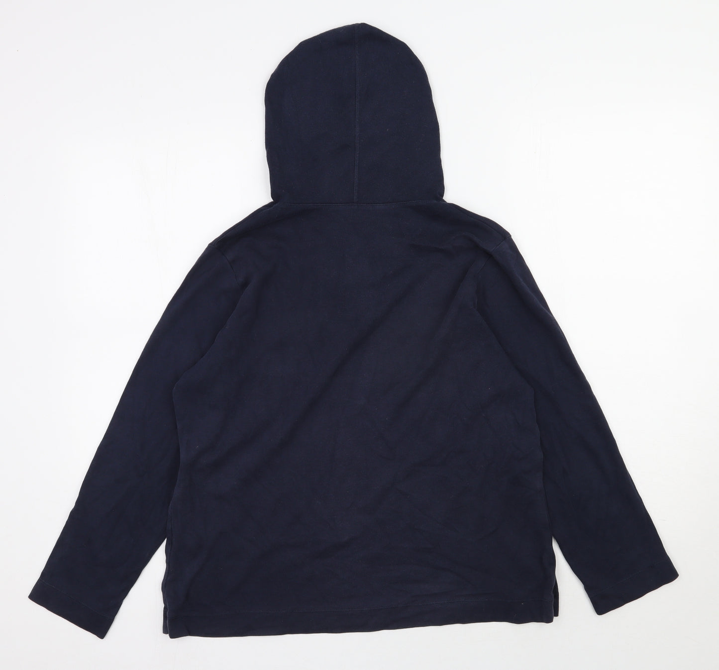 Marks and Spencer Womens Blue  Cotton Pullover Hoodie Size 16  Pullover