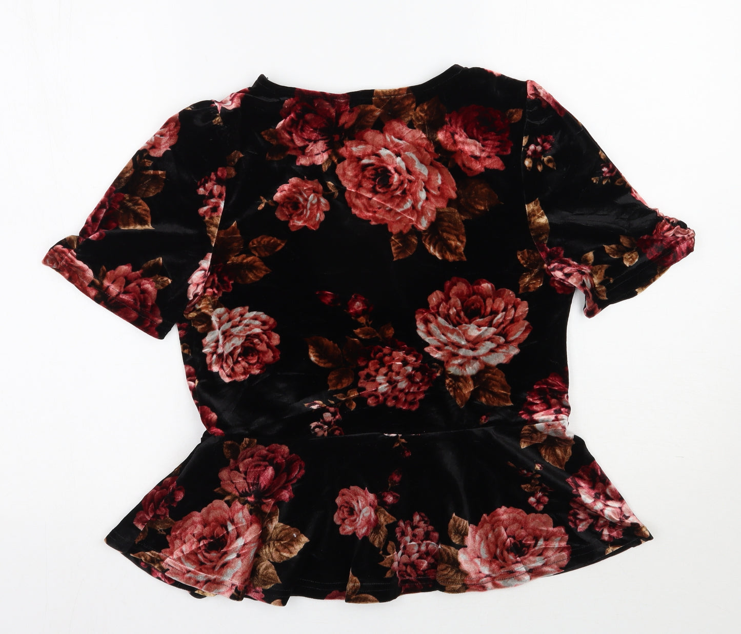 New Look Womens Multicoloured Floral Polyester Wrap Blouse Size 14 V-Neck