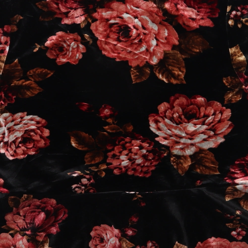 New Look Womens Multicoloured Floral Polyester Wrap Blouse Size 14 V-Neck