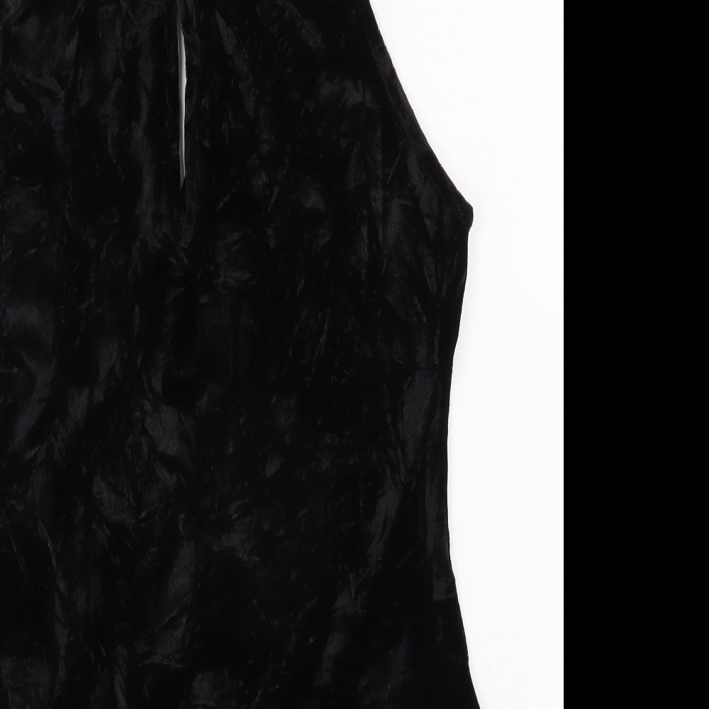 Primark Womens Black  Polyester Bodysuit One-Piece Size 16  Snap