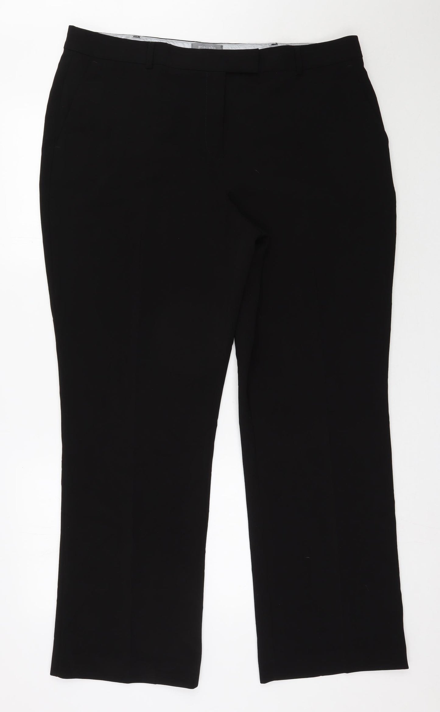 Principles Womens Black  Polyester Trousers  Size 18 L31 in Regular Zip