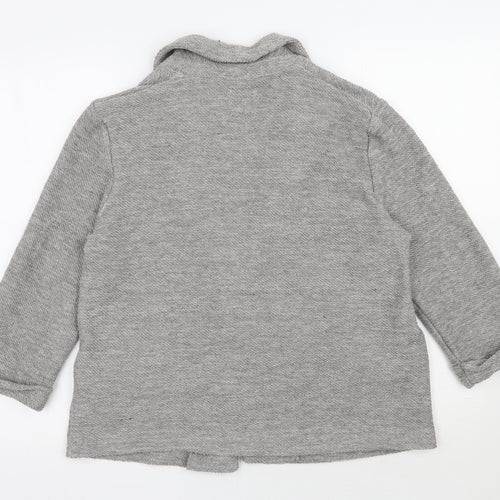 TU Womens Grey V-Neck  Polyester Cardigan Jumper Size 12