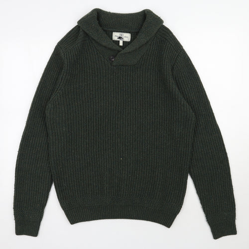 NEXT Mens Green High Neck  Acrylic Pullover Jumper Size L