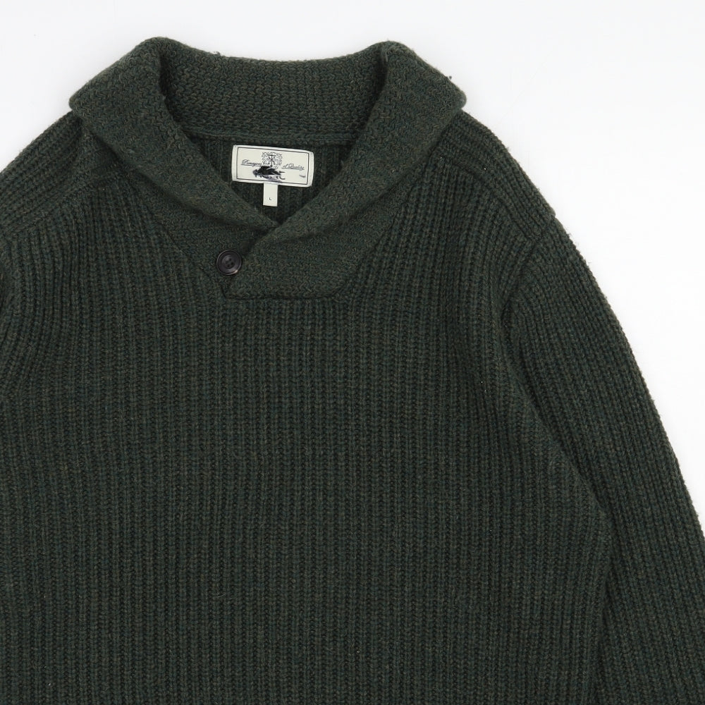 NEXT Mens Green High Neck  Acrylic Pullover Jumper Size L