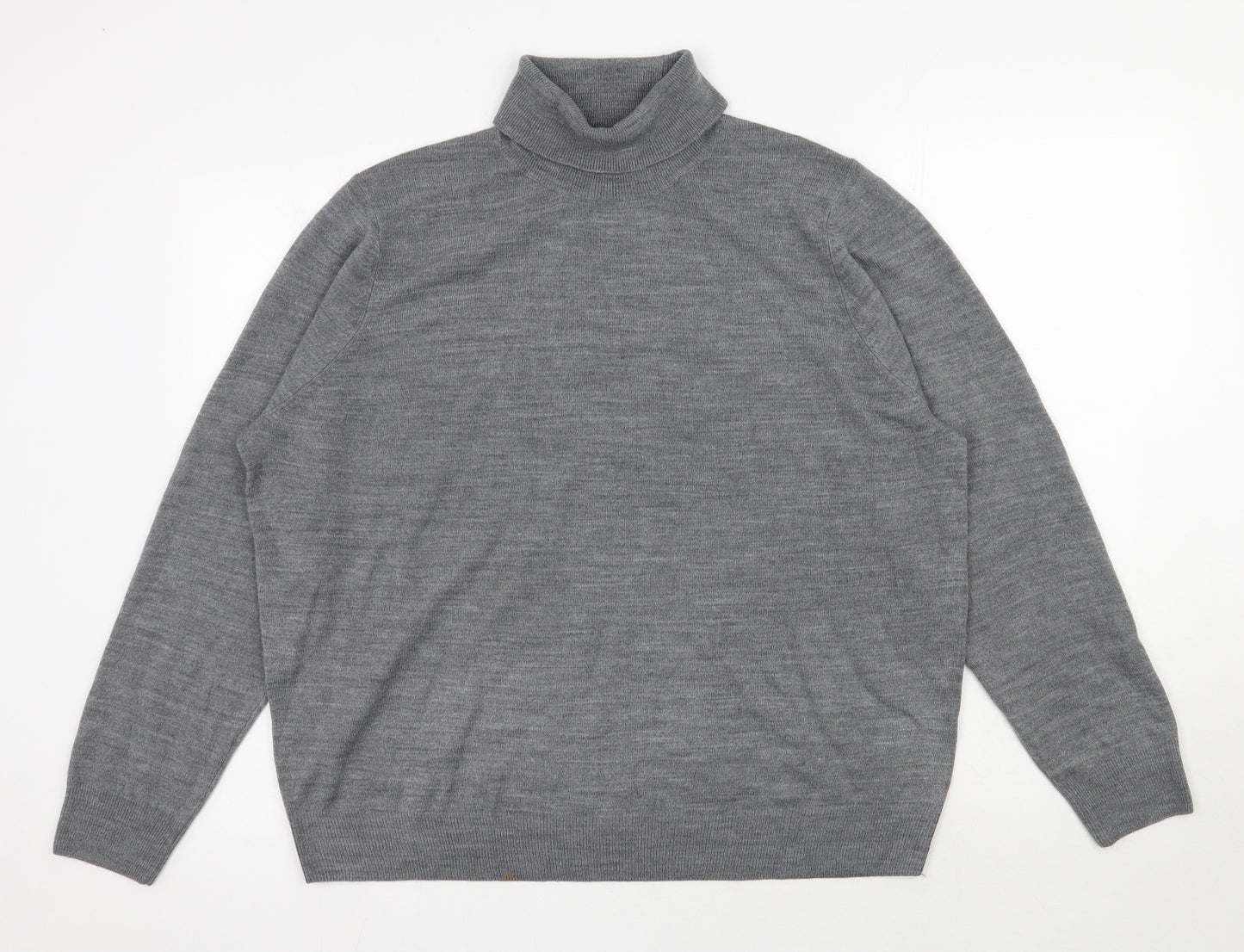 Marks and Spencer Womens Grey Roll Neck  Acrylic Pullover Jumper Size 22