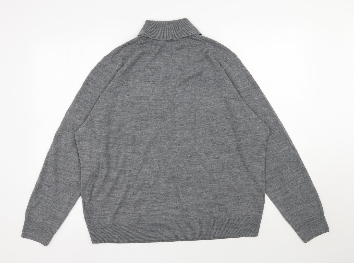 Marks and Spencer Womens Grey Roll Neck  Acrylic Pullover Jumper Size 22